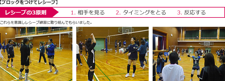 ブロックをつけてレシーブ