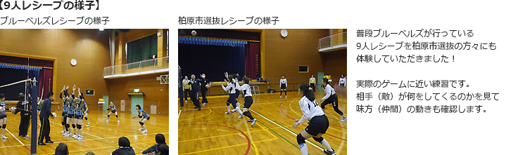 9人レシーブの様子