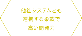 他社システムとも連携する柔軟で高い開発力