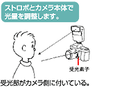 パナソニックは外光オート方式です。外光オート方式のストロボは受光部がストロボ側に付いているためカメラメーカーが異なっても使用することができます。