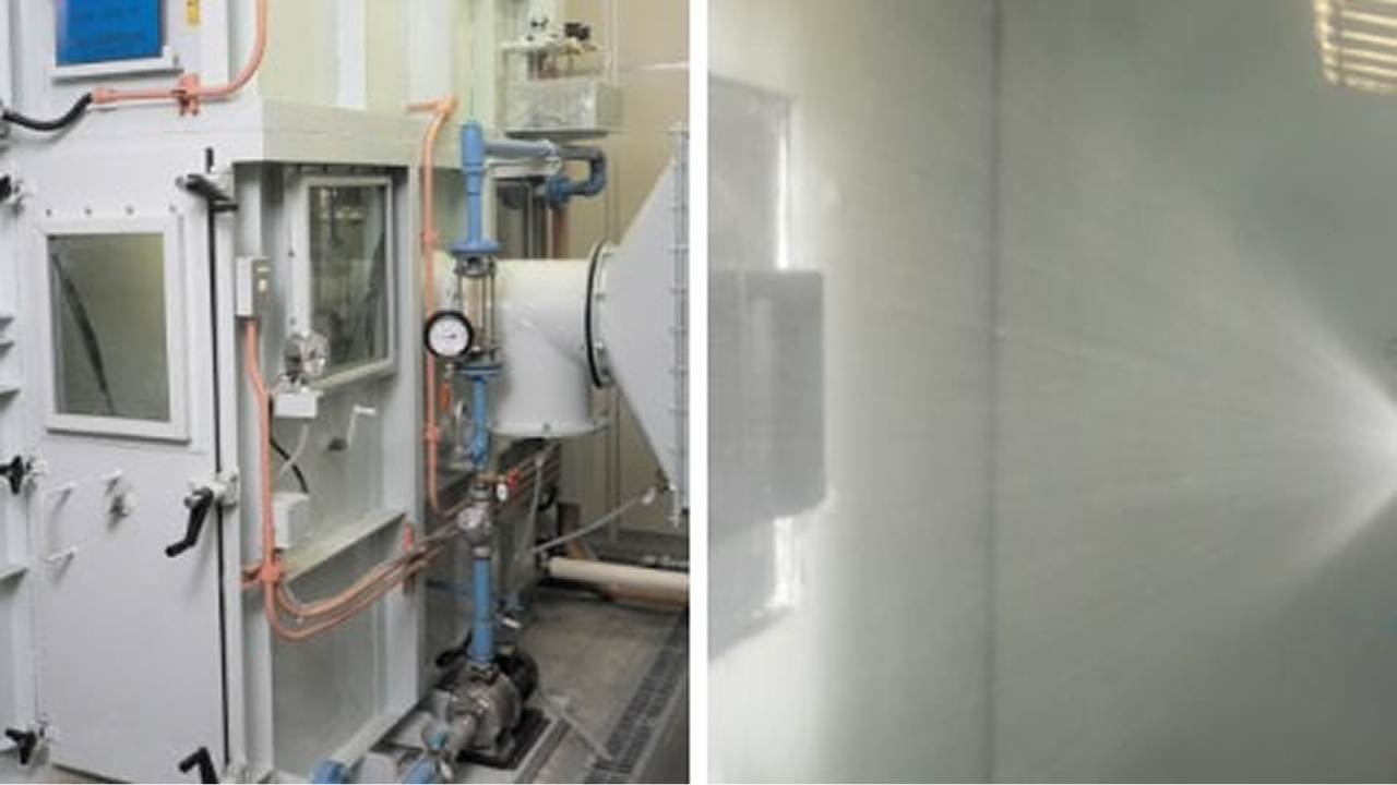 水密実験室：室内の密閉性と防水性能の実験