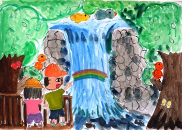 森と滝