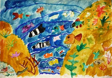 魚いっぱい きれいなうみ。