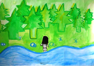 green and water