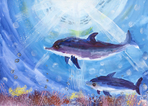 光さす海