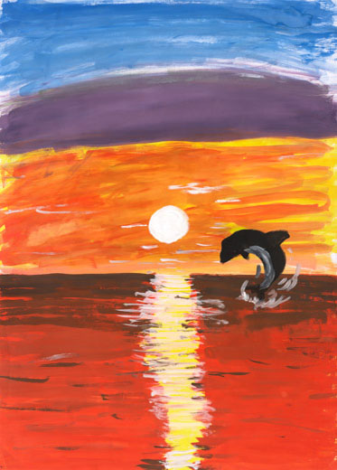 海に沈む夕日