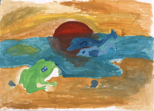 カエルと海