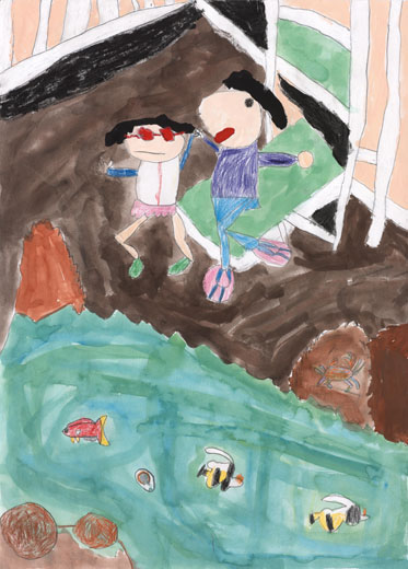 海へジャンプ