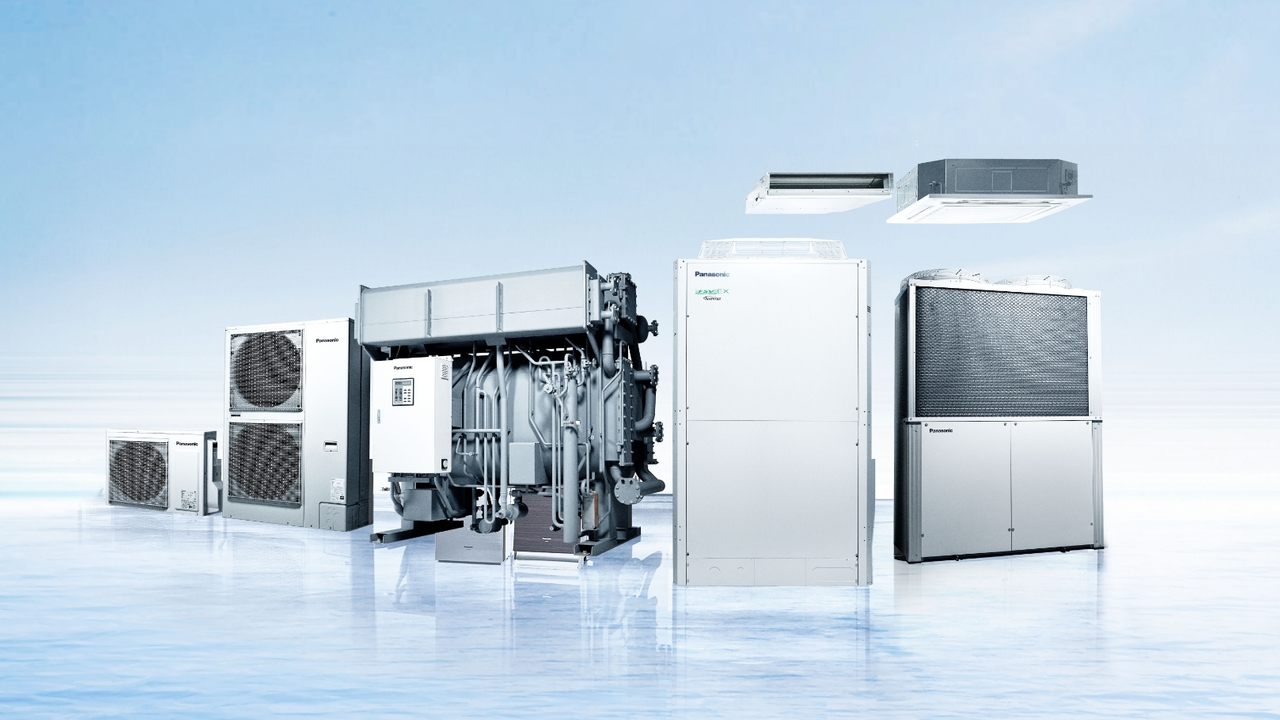 吸収式冷凍機（ナチュラルチラー）、ガスヒートポンプエアコン（GHP）、ビル用マルチエアコン（VRF）、パッケージエアコン（PAC）画像