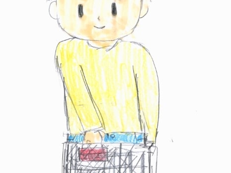 植物、家、笑顔の人が地球を取り囲んでいるイラスト