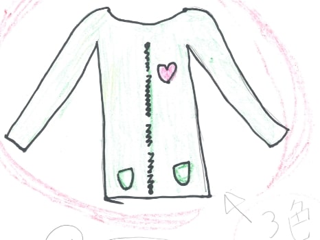 青、みどり、きみどりのジャンバーのイラスト