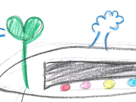 草が生えた空気清浄機のイラスト