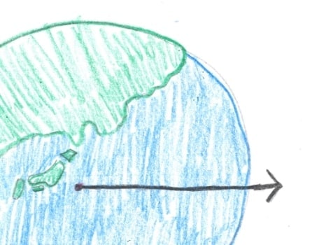 地球と大きな空気清浄機のイラスト