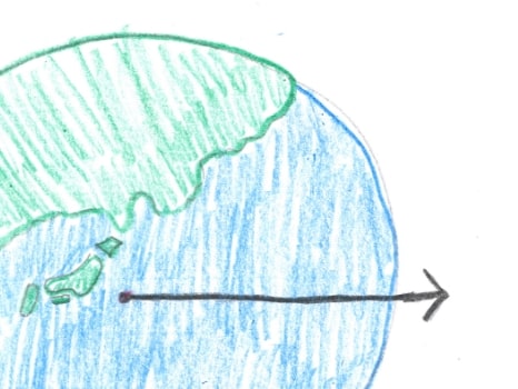 地球と大きな空気清浄機のイラスト