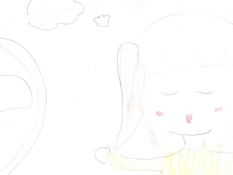 扇風機と人のイラスト
