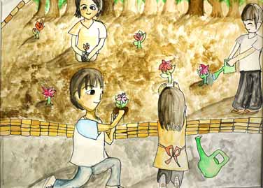 花壇に花を植えよう!