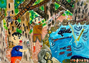 森の中の池