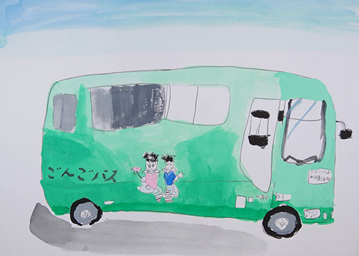 カッパとバス