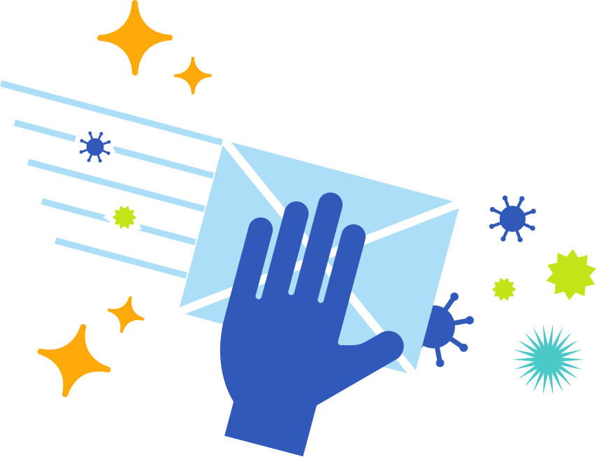 ふきんで除菌しているイラスト