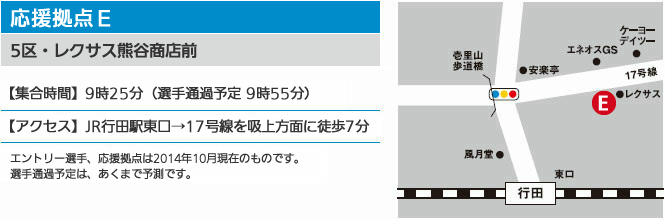 応援拠点E 5区 レクサス熊谷商店前