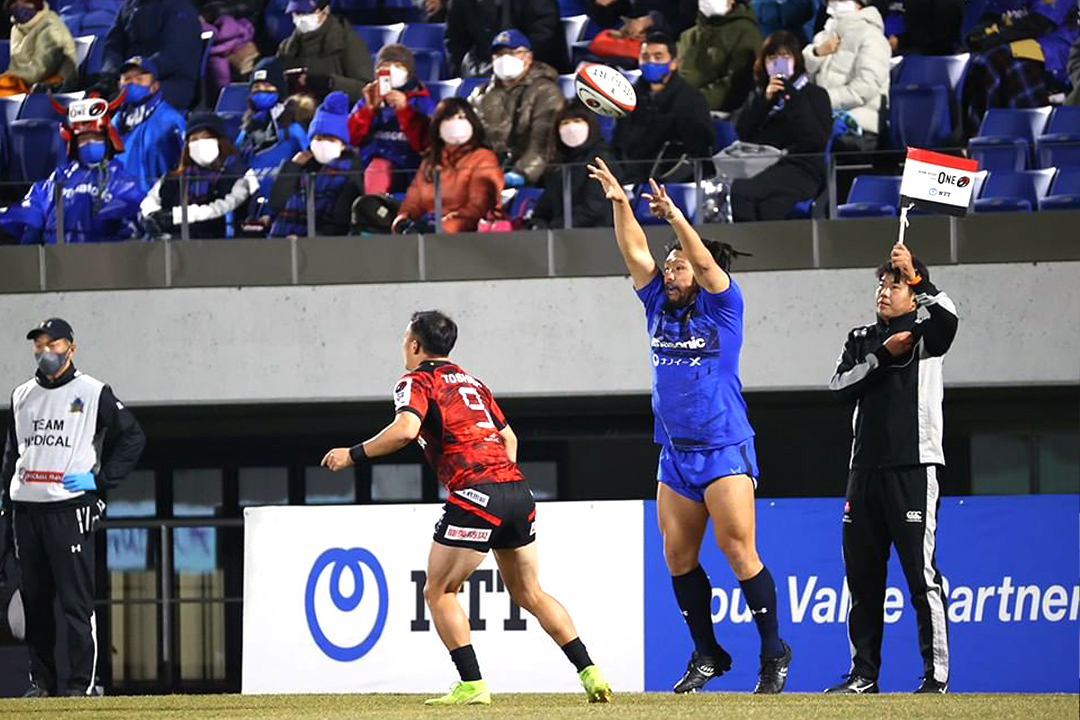 堀江選手のラインアウト