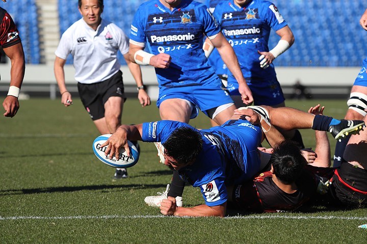 画像:布巻選手のトライ