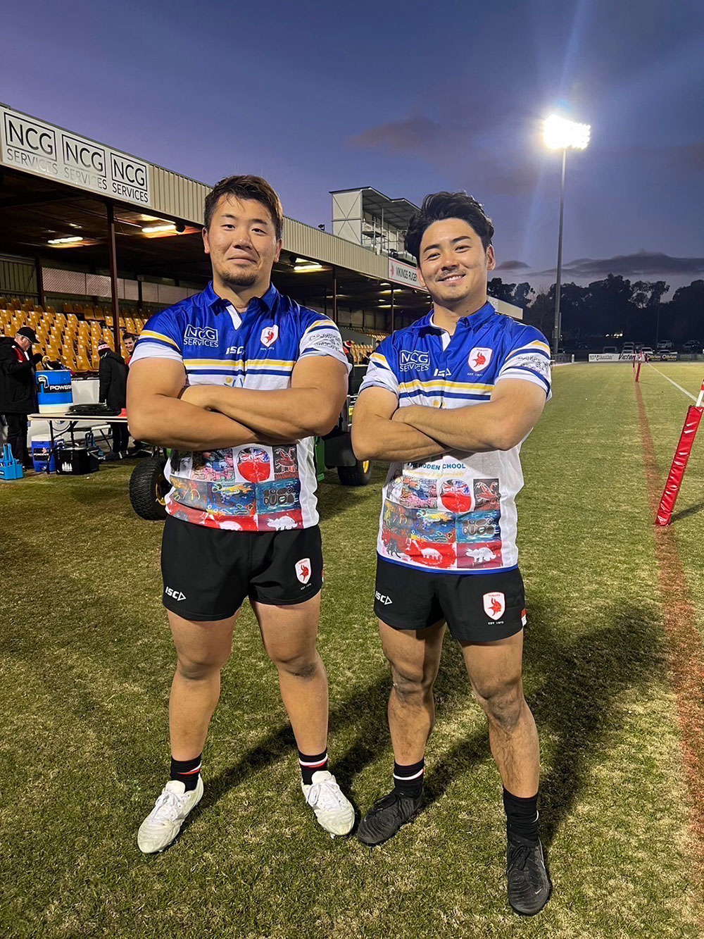 画像：写真5：試合後、竹山と。