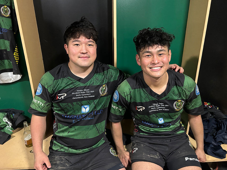 画像:試合後、誉哉と2人で。